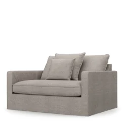 Love Seat Lennox, Stone, Washed Cotton