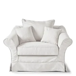 Loveseat Bond Street, Alaskan White, Oxford Weave