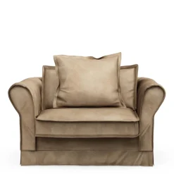 Loveseat Carlton, Golden Beige, Velvet