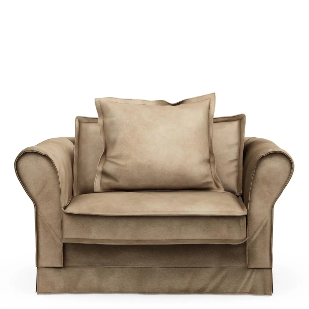 Loveseat Carlton, Golden Beige, Velvet