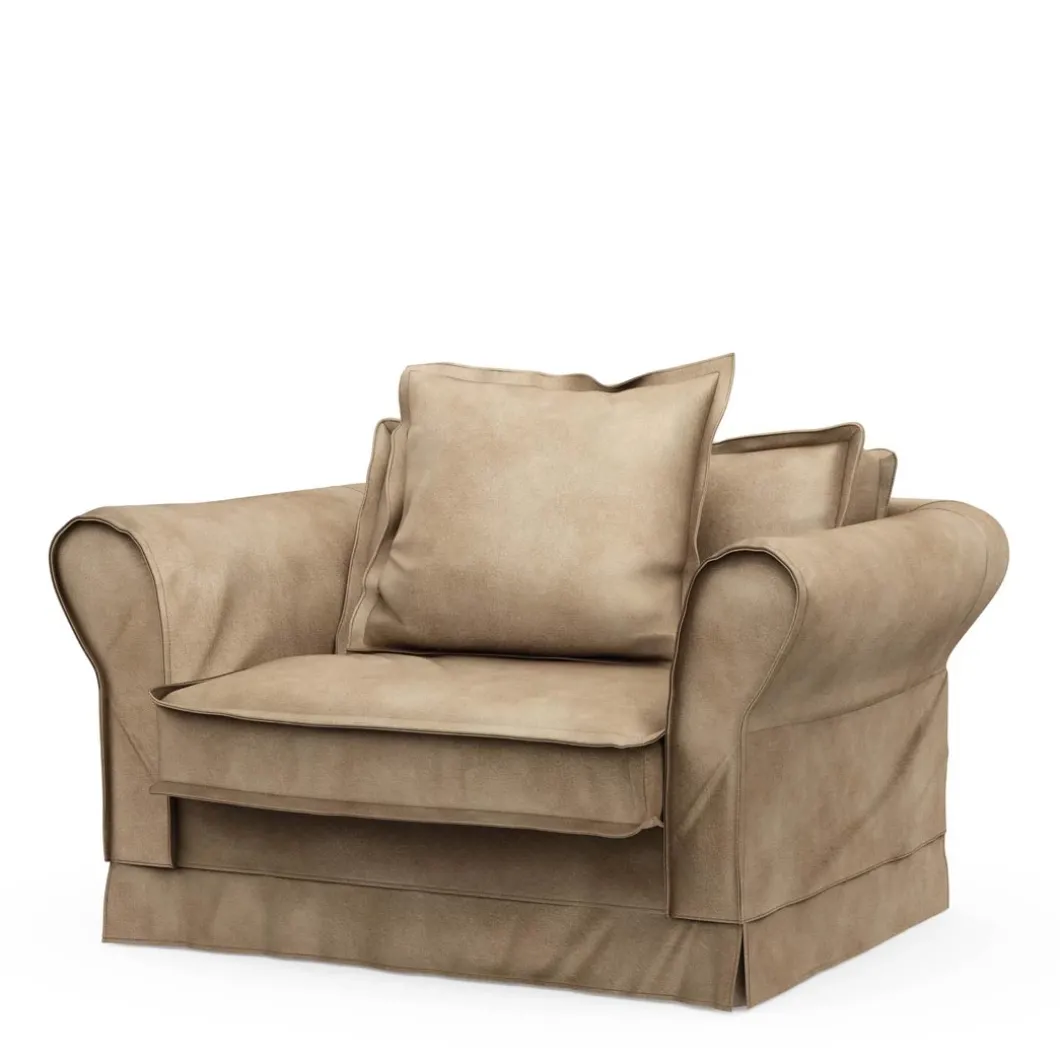 Loveseat Carlton, Golden Beige, Velvet
