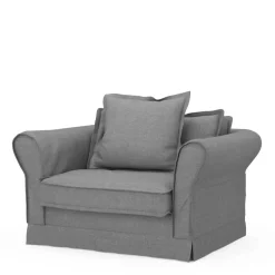 Loveseat Carlton, Grey, Washed Cotton