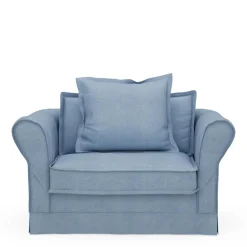 Loveseat Carlton, Ice Blue, Washed Cotton