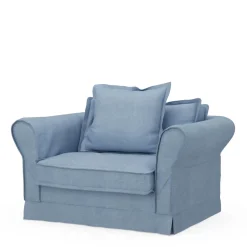 Loveseat Carlton, Ice Blue, Washed Cotton