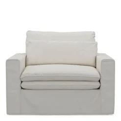 Loveseat Continental, Alaskan White, Oxford Weave