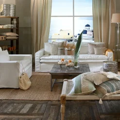 Loveseat Continental, Alaskan White, Oxford Weave