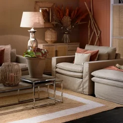 Loveseat Continental, Alaskan White, Oxford Weave