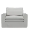 Loveseat Continental, Ash Grey, Washed Cotton