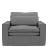 Loveseat Continental, Grey, Washed Cotton