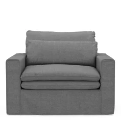 Loveseat Continental, Grey, Washed Cotton