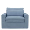 Loveseat Continental, Ice Blue, Washed Cotton