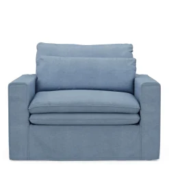 Loveseat Continental, Ice Blue, Washed Cotton
