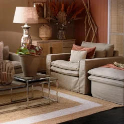 Loveseat Continental, Natural, Washed Cotton