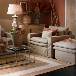 Loveseat Continental, Stone, Washed Cotton