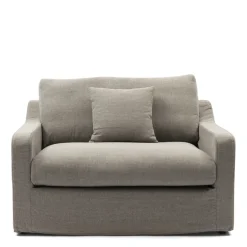 Loveseat Giovanni, Stone, Washed Cotton