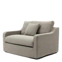 Loveseat Giovanni, Stone, Washed Cotton