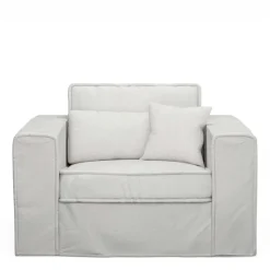 Loveseat Metropolis, Ash Grey, Washed Cotton
