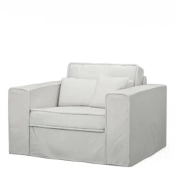 Loveseat Metropolis, Ash Grey, Washed Cotton