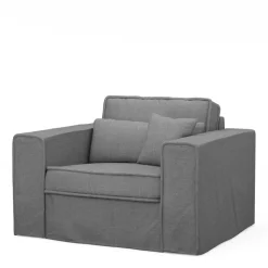 Loveseat Metropolis, Grey, Washed Cotton