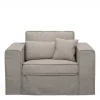 Loveseat Metropolis, Stone, Washed Cotton