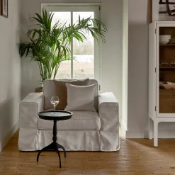 Loveseat Selana, Alaskan White, Oxford Weave