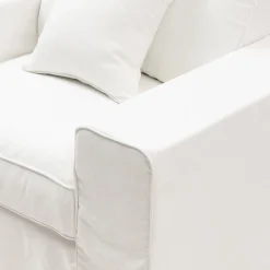 Loveseat Selana, Alaskan White, Oxford Weave