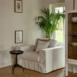 Loveseat Selana, Alaskan White, Oxford Weave