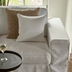 Loveseat Selana, Alaskan White, Oxford Weave