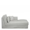 Metropolis Chaise Longue Right, washed cotton, ash grey