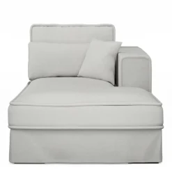 Metropolis Chaise Longue Right, washed cotton, ash grey