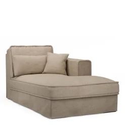 Metropolis Chaise Longue Right, washed cotton, natural