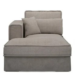 Metropolis Chaise Longue Left, washed cotton, stone