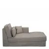 Metropolis Chaise Longue Right, washed cotton, stone