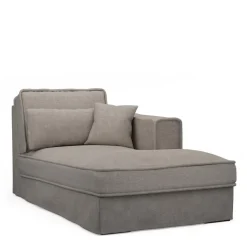 Metropolis Chaise Longue Right, washed cotton, stone