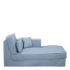 Metropolis Chaise Longue Right, washed cotton, ice blue