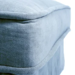 Metropolis Chaise Longue Right, washed cotton, ice blue