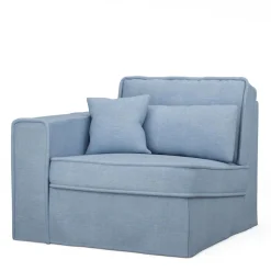 Metropolis Corner Arm Left, washed cotton, ice blue