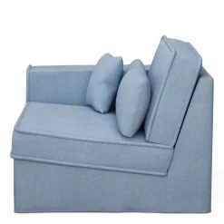 Metropolis Corner Arm Left, washed cotton, ice blue