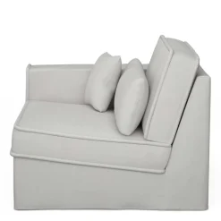 Metropolis Corner Arm Left, washed cotton, ash grey