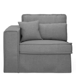 Metropolis Corner Arm Left, washed cotton, grey