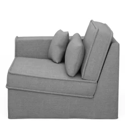 Metropolis Corner Arm Left, washed cotton, grey