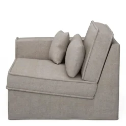 Metropolis Corner Arm Left, washed cotton, stone