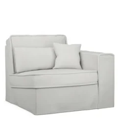 Metropolis Corner Arm Right, washed cotton, ash grey