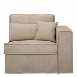 Metropolis Corner Arm Right, washed cotton, natural