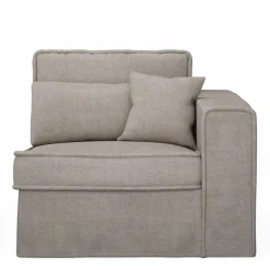 Metropolis Corner Arm Right, washed cotton, stone