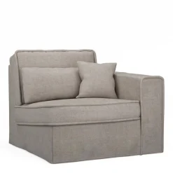 Metropolis Corner Arm Right, washed cotton, stone