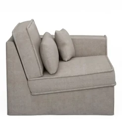 Metropolis Corner Arm Right, washed cotton, stone