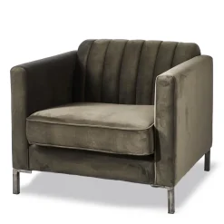 Miami Armchair, velvet, slate grey