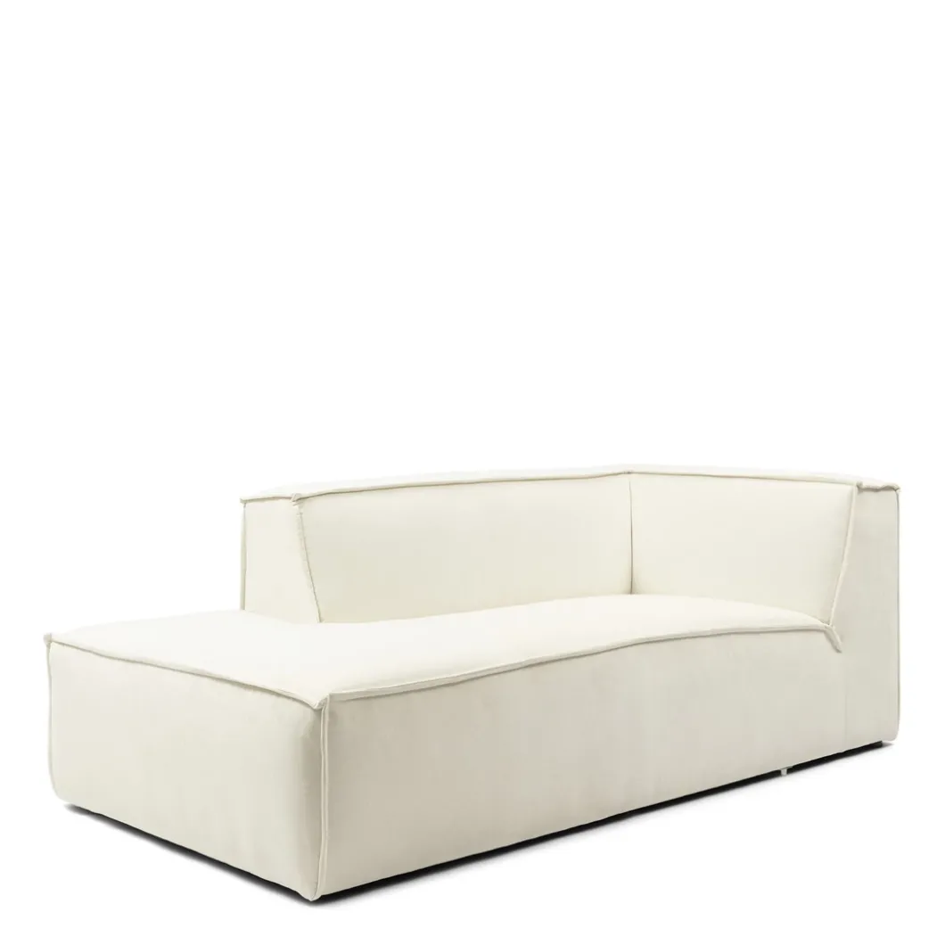 Modulaire Bank Chaise Longue Links The Jagger, Sparkling White, Copperfield Weave