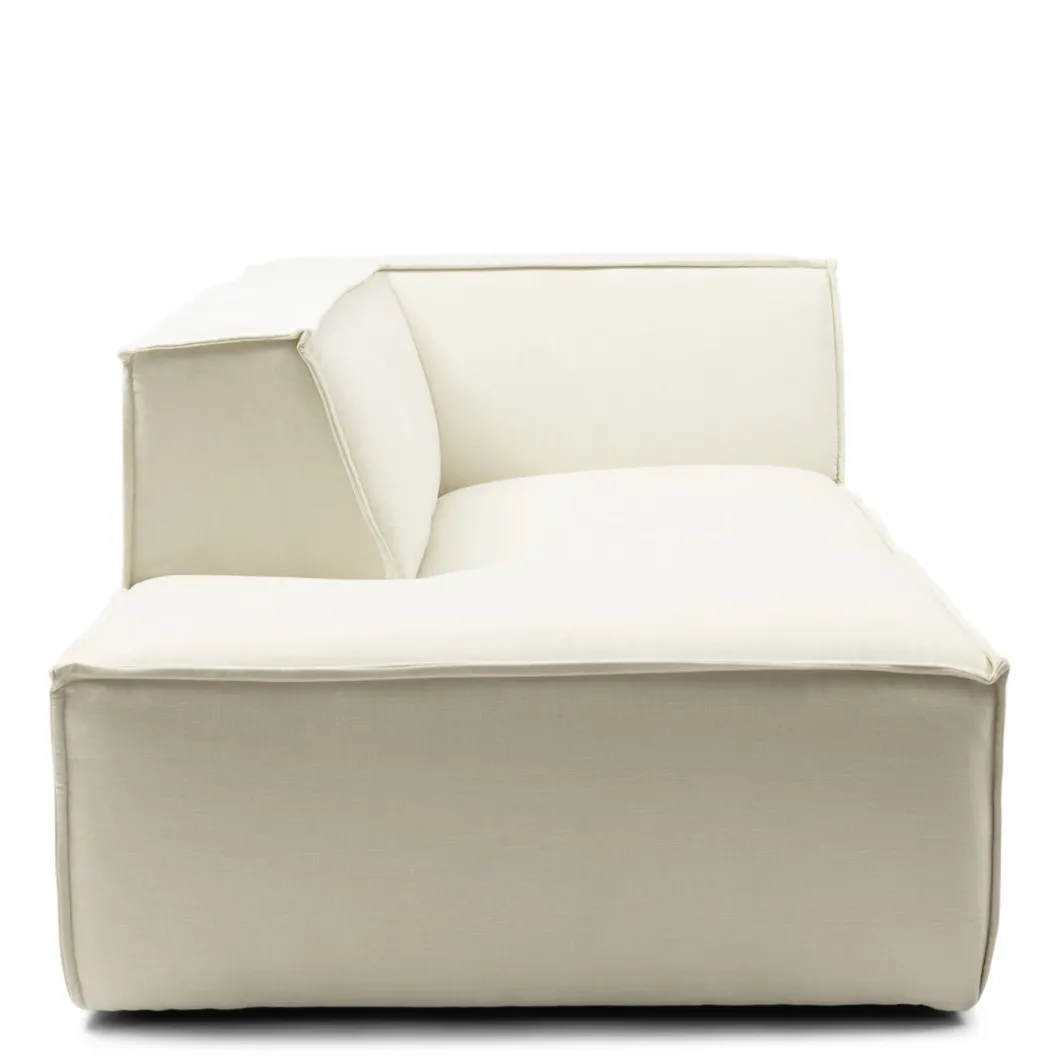 Modulaire Bank Chaise Longue Links The Jagger, Sparkling White, Copperfield Weave